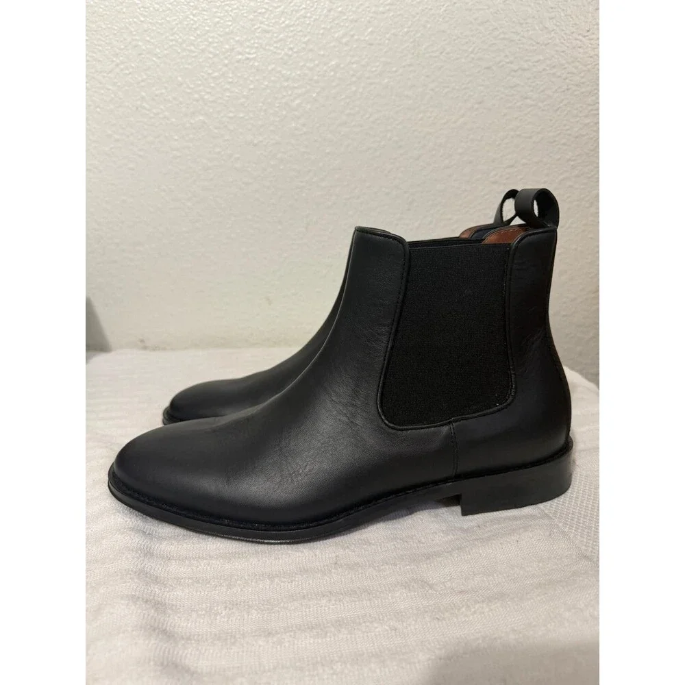 Rodd & Gunn Saddleview Chelseq Boot Men Black Leather Made In Italy Size 41 US 8